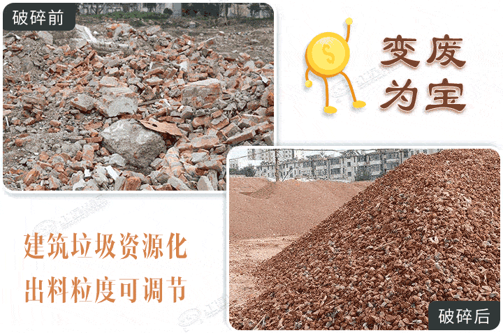 建筑垃圾破碎前后，還能運用到建筑骨料中